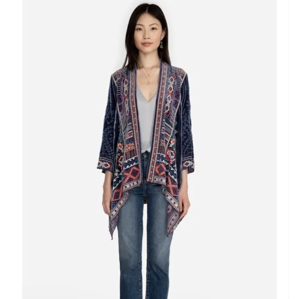 Johnny Was Velvet Cardigan